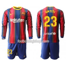 FC Barcelona Samuel Umtiti 23 Børn Hjemme Fodboldsæt 2020-21 L/S (+ Korte bukser)